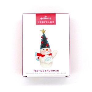 2023 Hallmark Festive Snowman Decade Christmas Tree Ornament Limited Edition